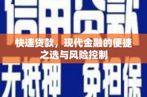 元长快速贷款，现代金融的便捷之选与风险控制