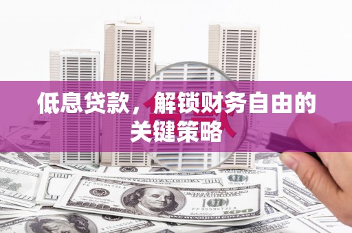 元长低息贷款，解锁财务自由的关键策略