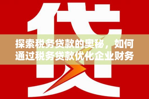 元长探索税务贷款的奥秘，如何通过税务贷款优化企业财务