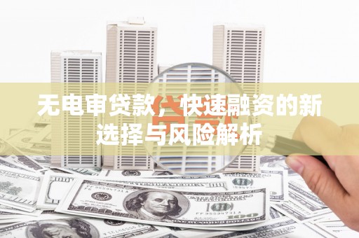 元长无电审贷款，快速融资的新选择与风险解析
