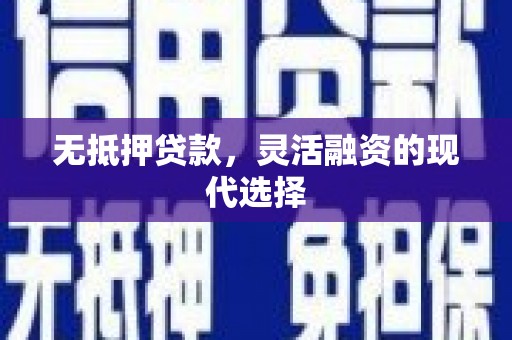 元长无抵押贷款，灵活融资的现代选择