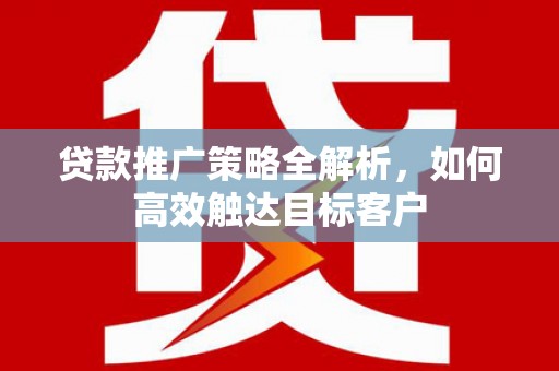 元长贷款推广策略全解析，如何高效触达目标客户