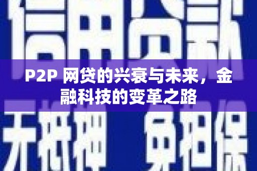元长P2P 网贷的兴衰与未来，金融科技的变革之路